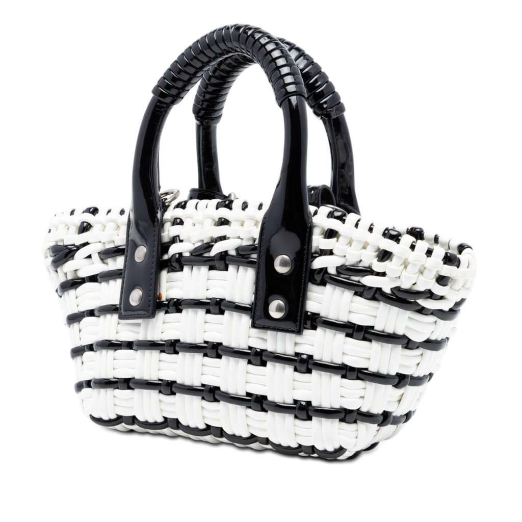 Balenciaga Faux Leather Bistro Basket Bag XXS White Very good condition - Back View