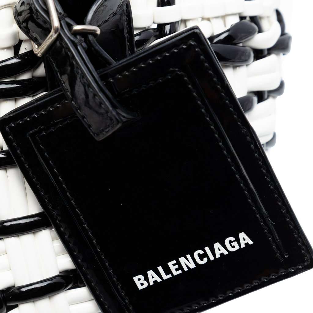 Balenciaga Faux Leather Bistro Basket Bag XXS White Very good condition - Box View