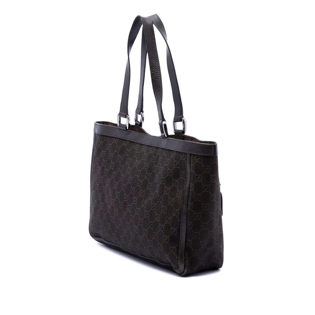 Gucci GG Denim Abbey D Ring Pocket Tote Brown Very good condition - Back View