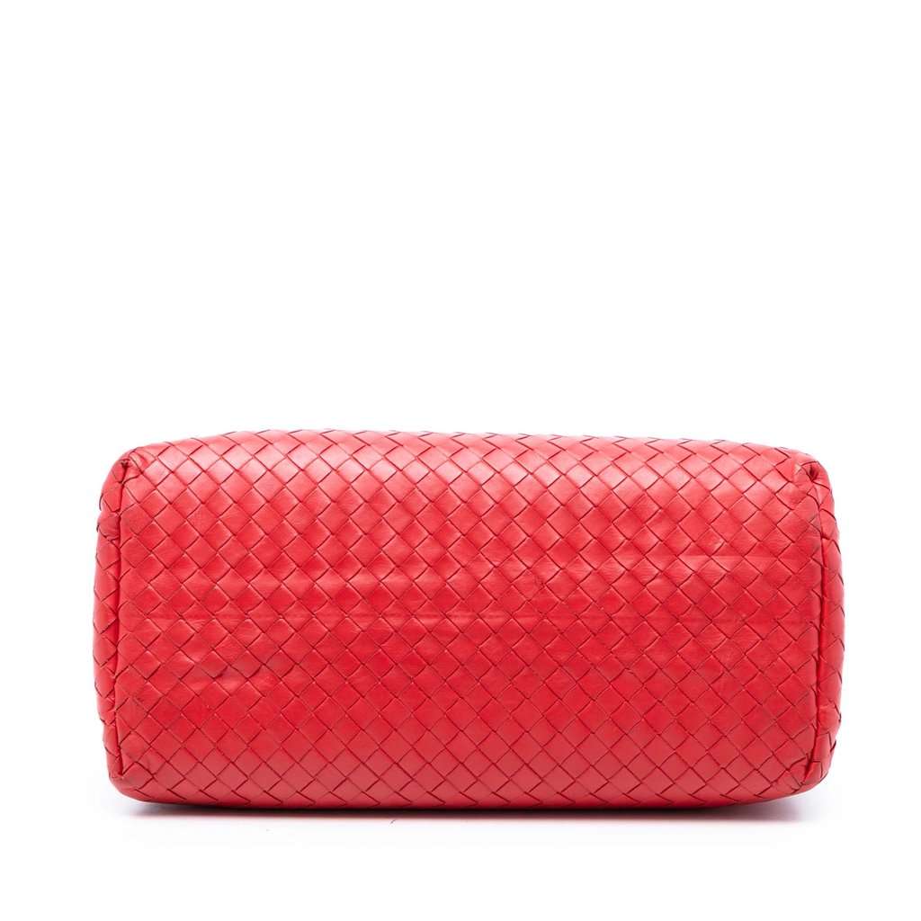 Bottega Veneta Small Nappa Intrecciato Roma Satchel Red Leather Very good condition - Inside View