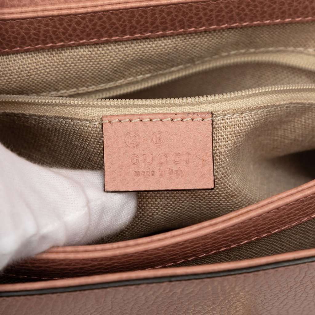 Gucci Small Dollar Calf Interlocking G Satchel Pink Leather Very good condition - Box View