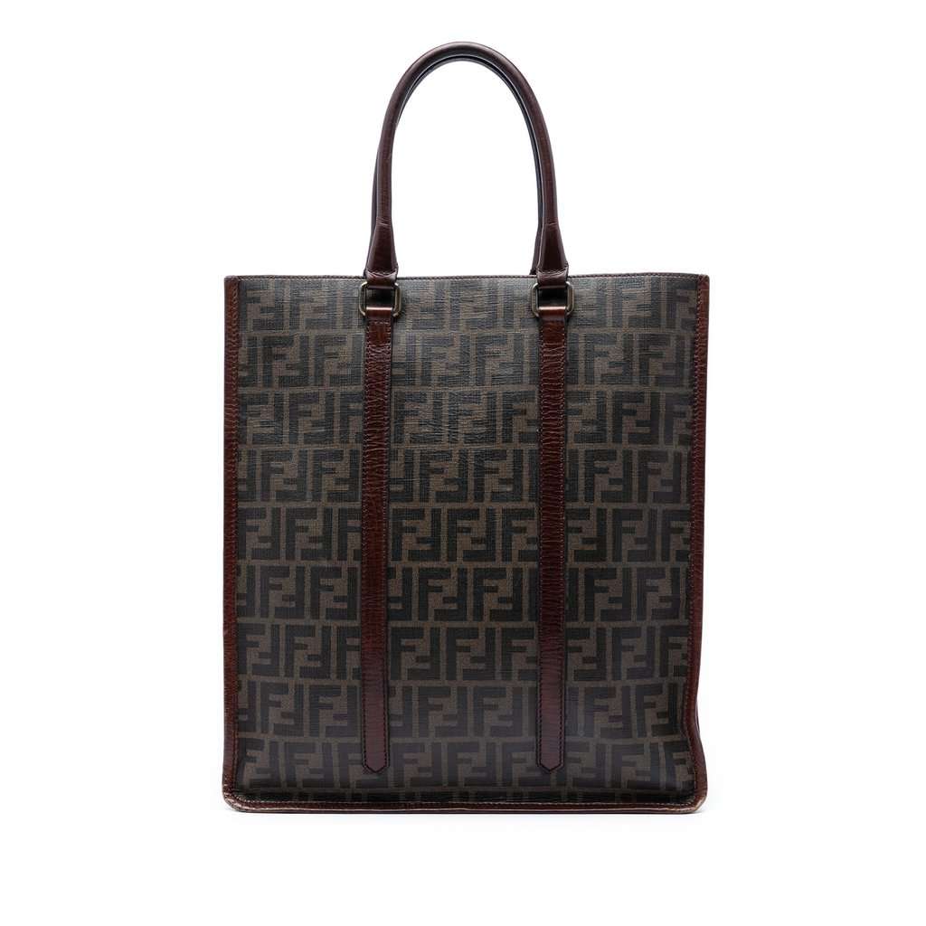 Fendi Zucca Coated Canvas Vertical Tote Brown Very good - Front View