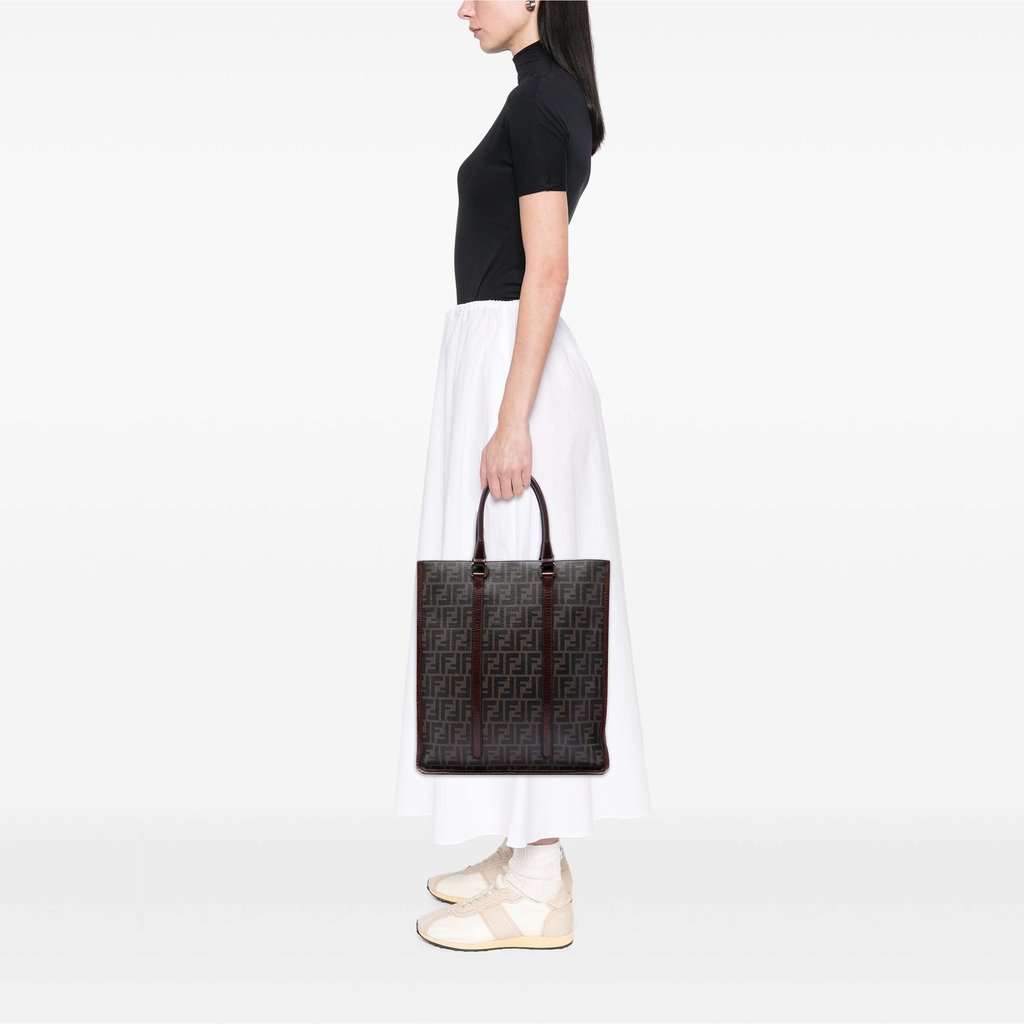 Fendi Zucca Coated Canvas Vertical Tote Brown Very good - Box View