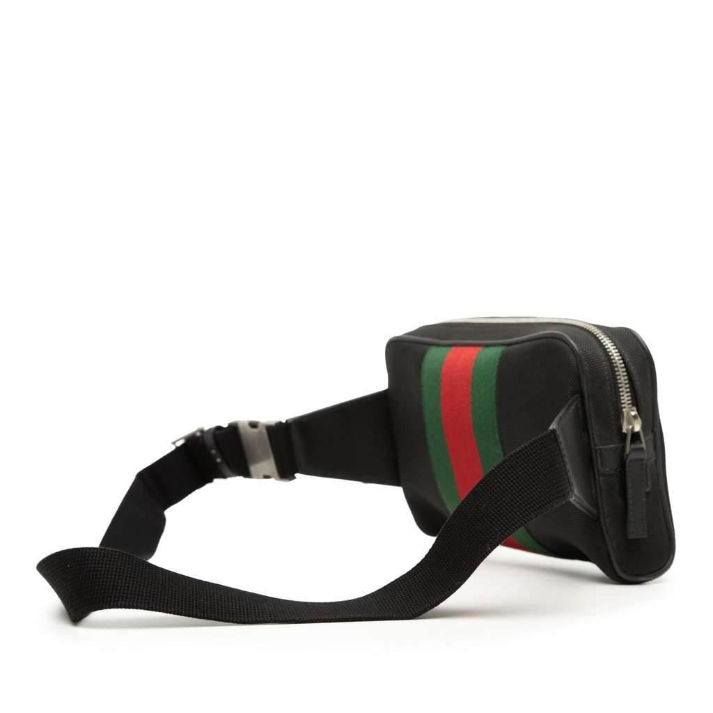 Gucci Canvas Techno Web Belt Bag Black Very good - Back View