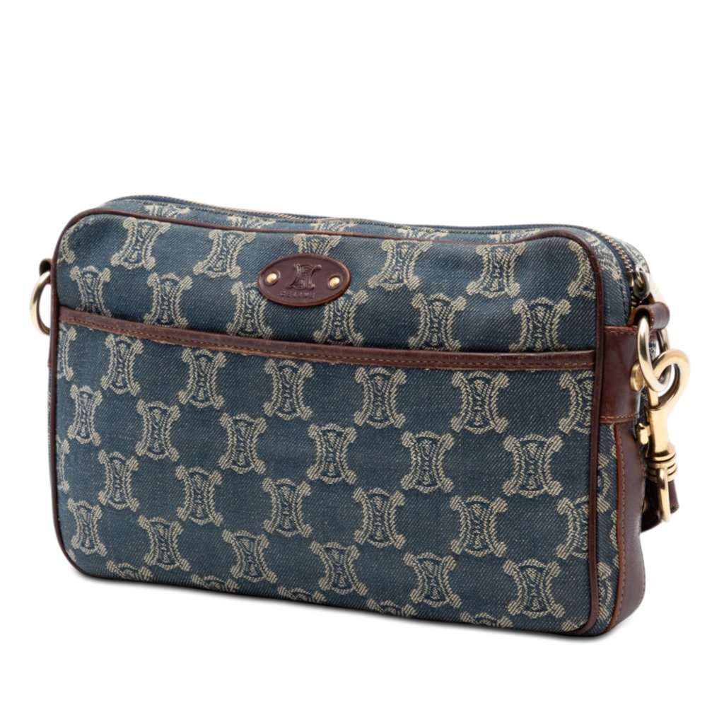 Celine Macadam Denim Pocket Crossbody Blue Very good condition - Back View