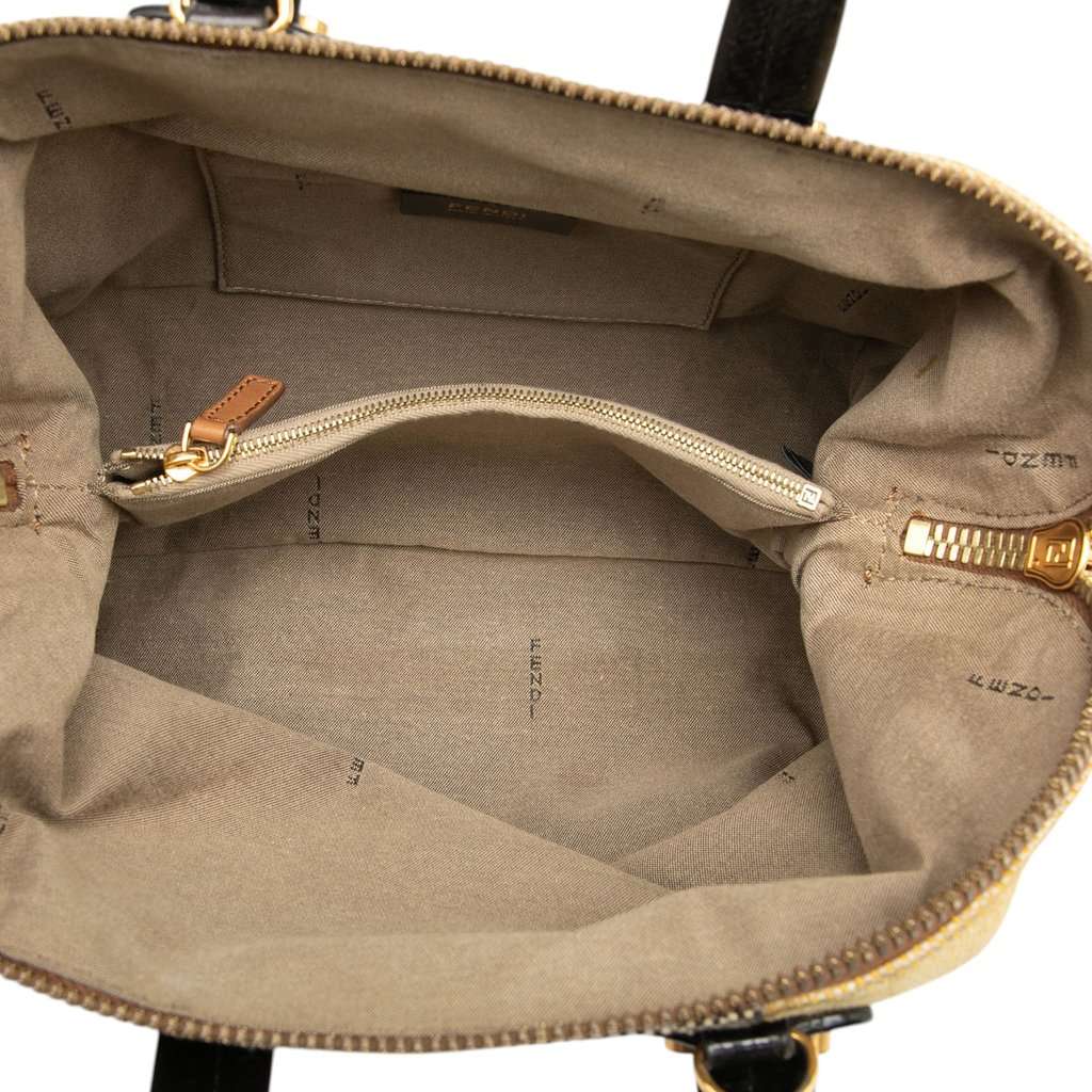 Fendi Mini Canvas Colorblock Chameleon Satchel Beige Very good condition - Model View