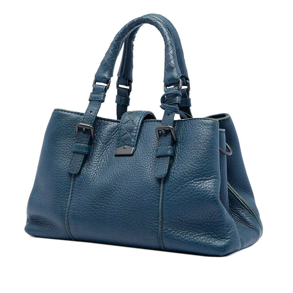 Bottega Veneta Small Cervo Roma Satchel Blue Leather Very good - Back View