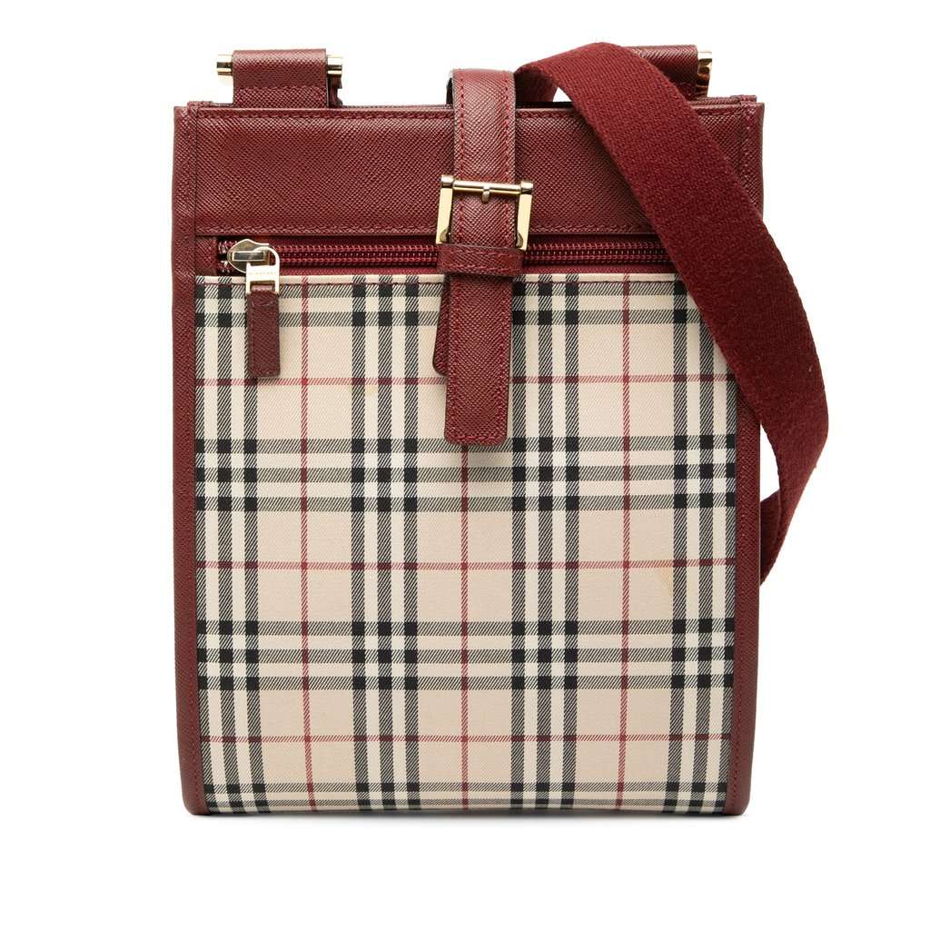 Burberry House Check Canvas Crossbody Beige Very good - Front View