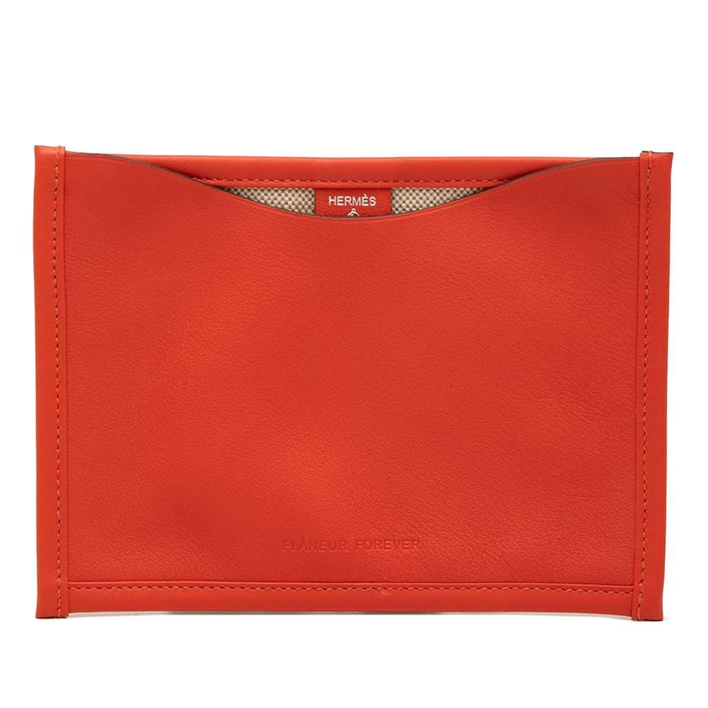 Hermès Petit H Swift Flaneur Forever Passport Case Orange Leather Very good condition - Front View