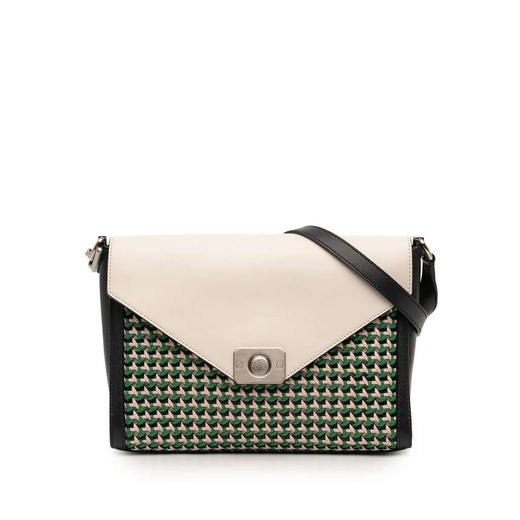 Mulberry Multicolor Leather Delphie Duo Flap Crossbody White Leather Very good - Front View