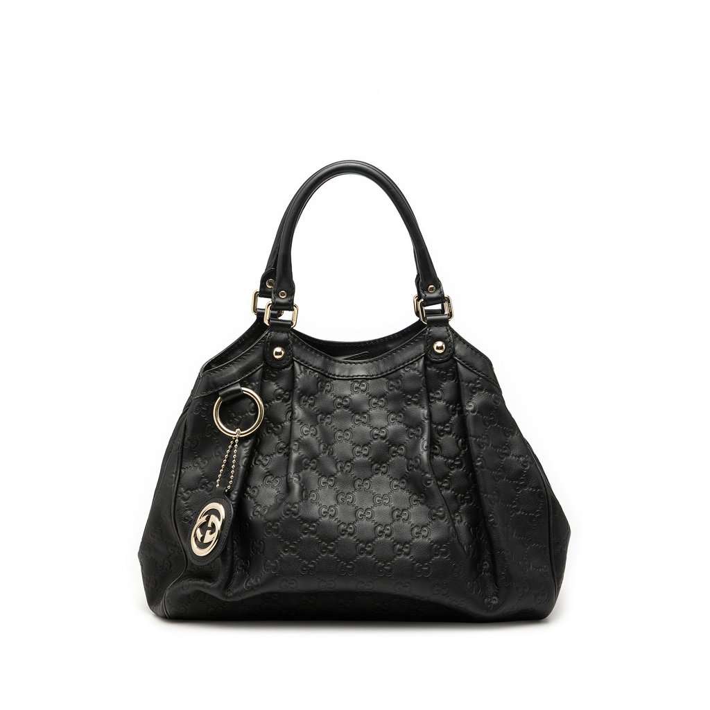 Gucci Medium Guccissima Sukey Tote Black Leather Very good condition - Front View