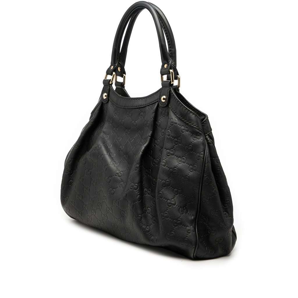 Gucci Medium Guccissima Sukey Tote Black Leather Very good condition - Back View