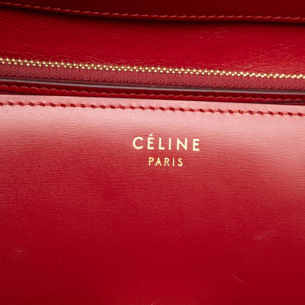 Celine Medium Calfskin Classic Box Red Leather Very good - Box View