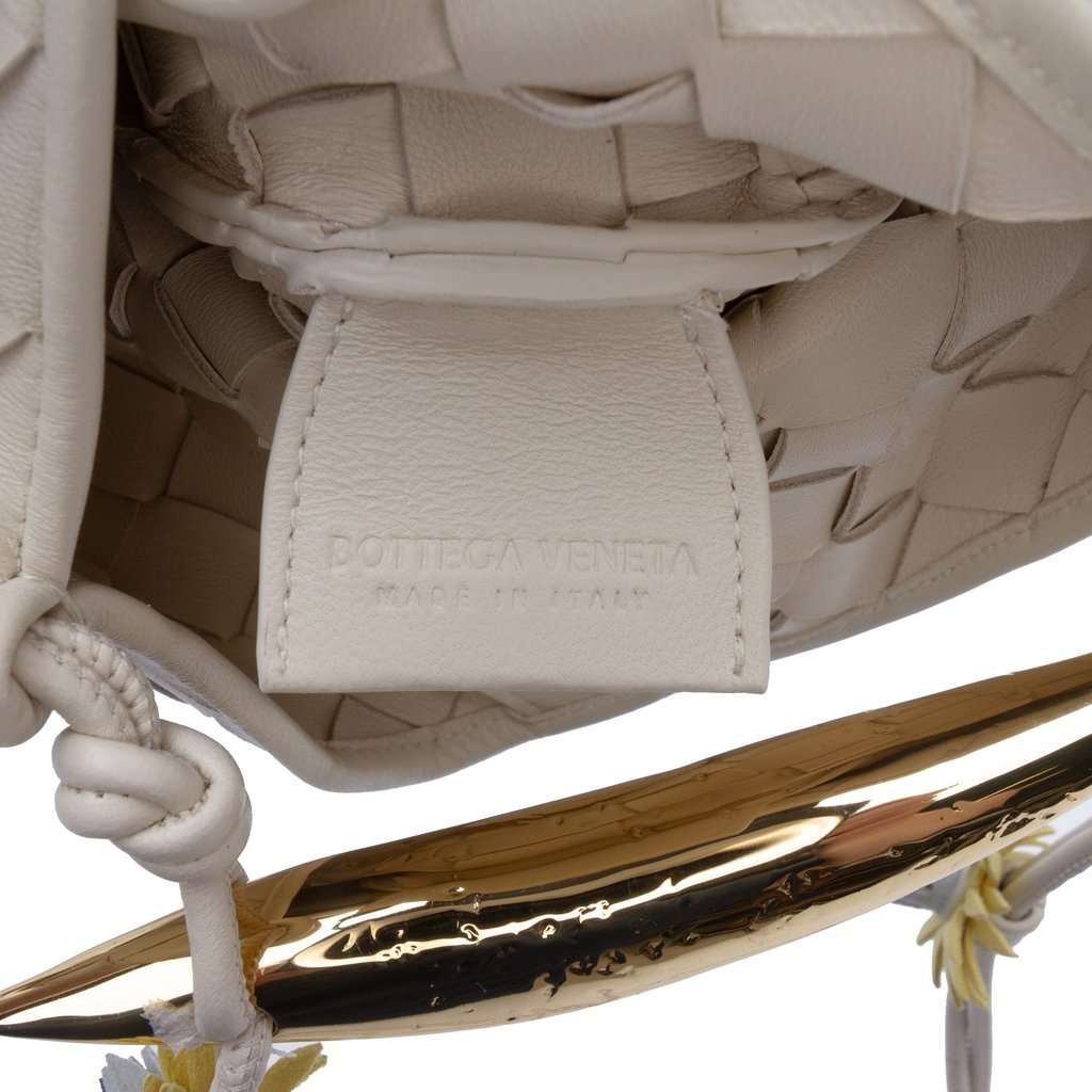 Bottega Veneta Baby Lambskin Intrecciato Floral Sardine White Leather Very good condition - Box View