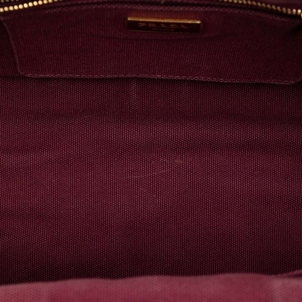 Prada Small Canvas Canapa Bijoux Satchel Red Very good condition - Model View