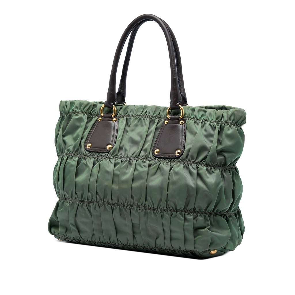 Prada Tessuto Gaufre Tote Green Very good condition - Back View