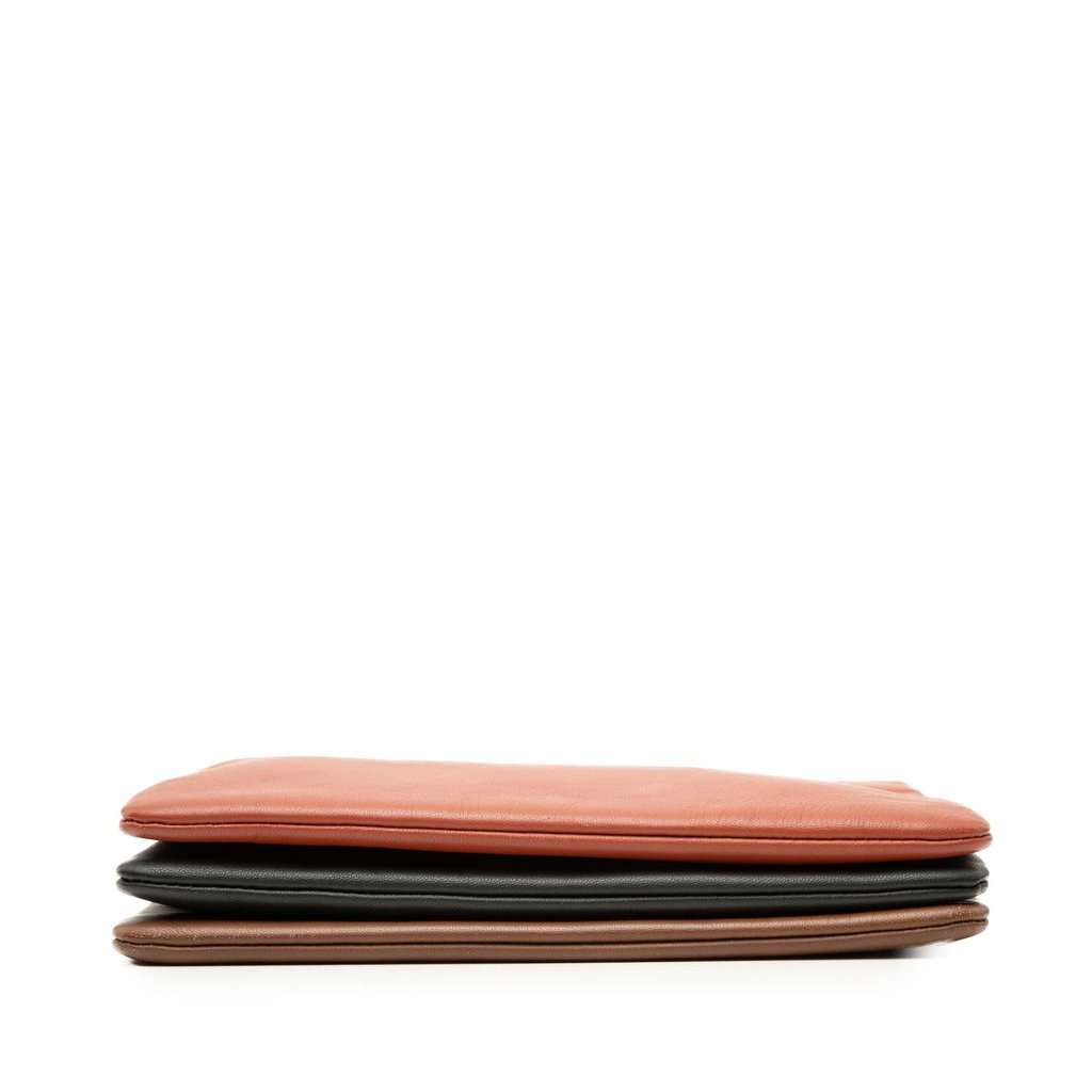 Celine Small Tricolor Lambskin Trio Crossbody Orange Leather Very good - Inside View