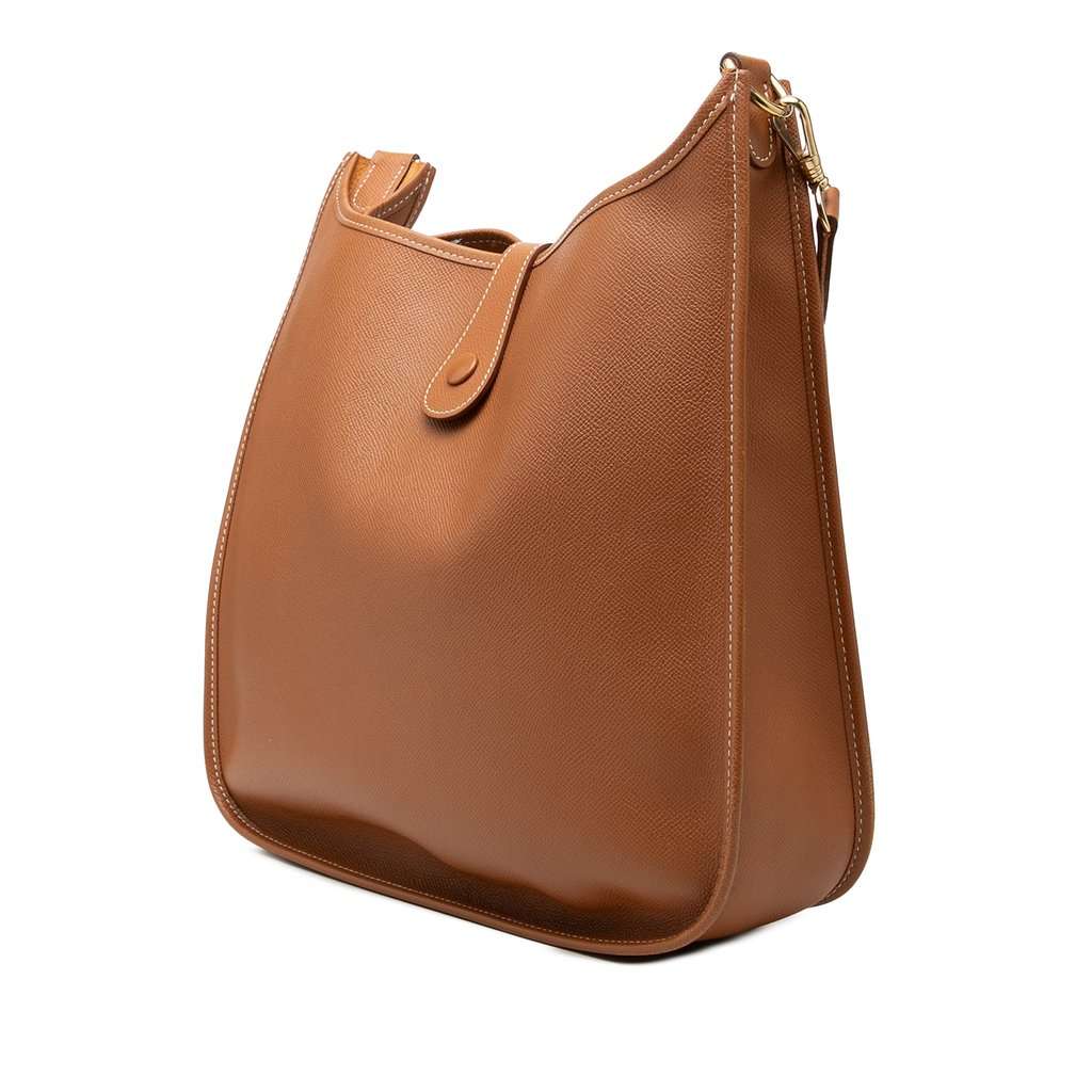 Hermès Clemence Evelyne 33 Brown Leather Very good condition - Back View