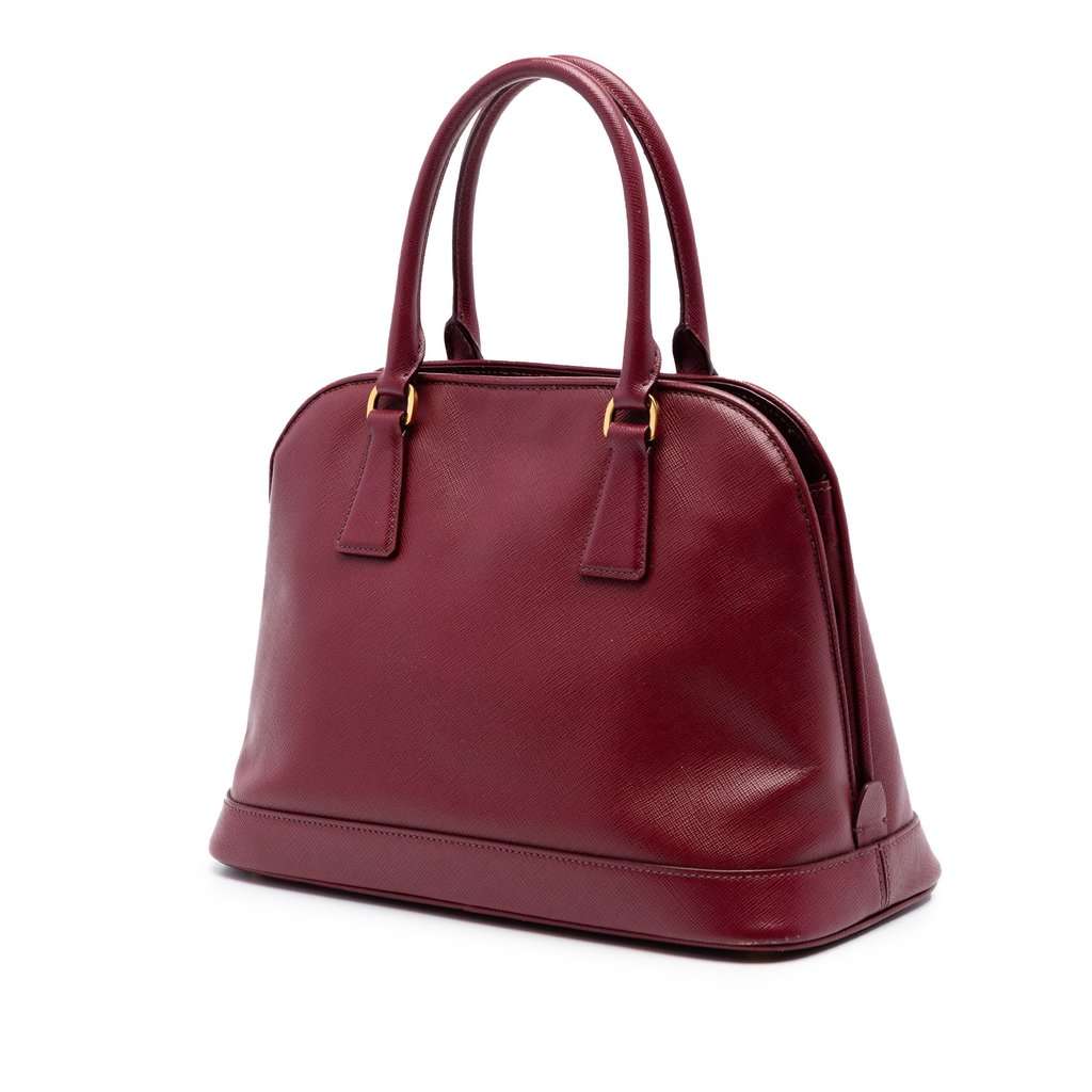 Prada Medium Saffiano Lux Open Promenade Satchel Red Leather Very good condition - Back View