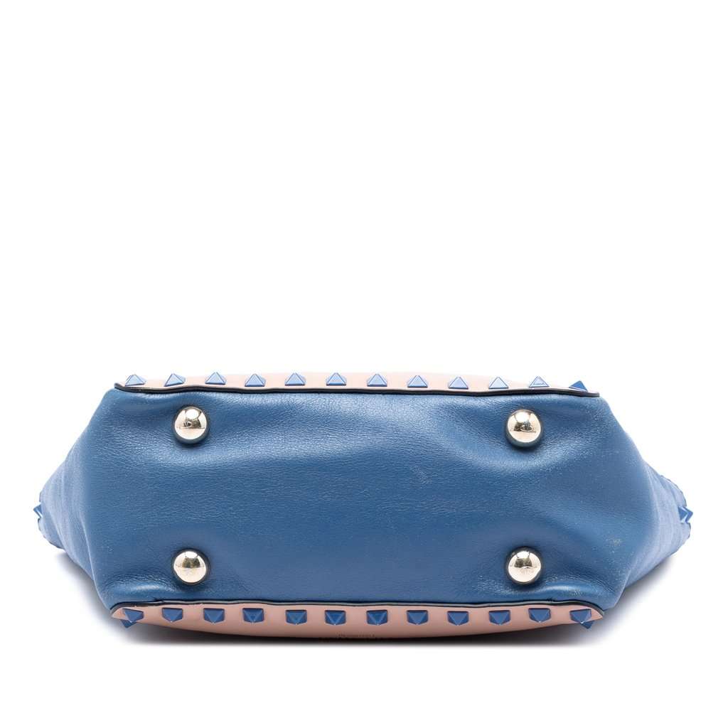 Valentino Mini Leather Colorblock Rockstud Trapeze Satchel Beige Leather Very good condition - Inside View