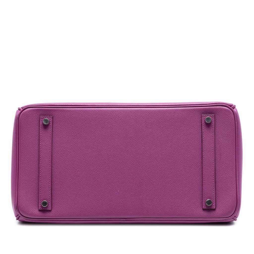 Hermès Epsom Birkin Retourne 35 Purple Leather Very good condition - Inside View