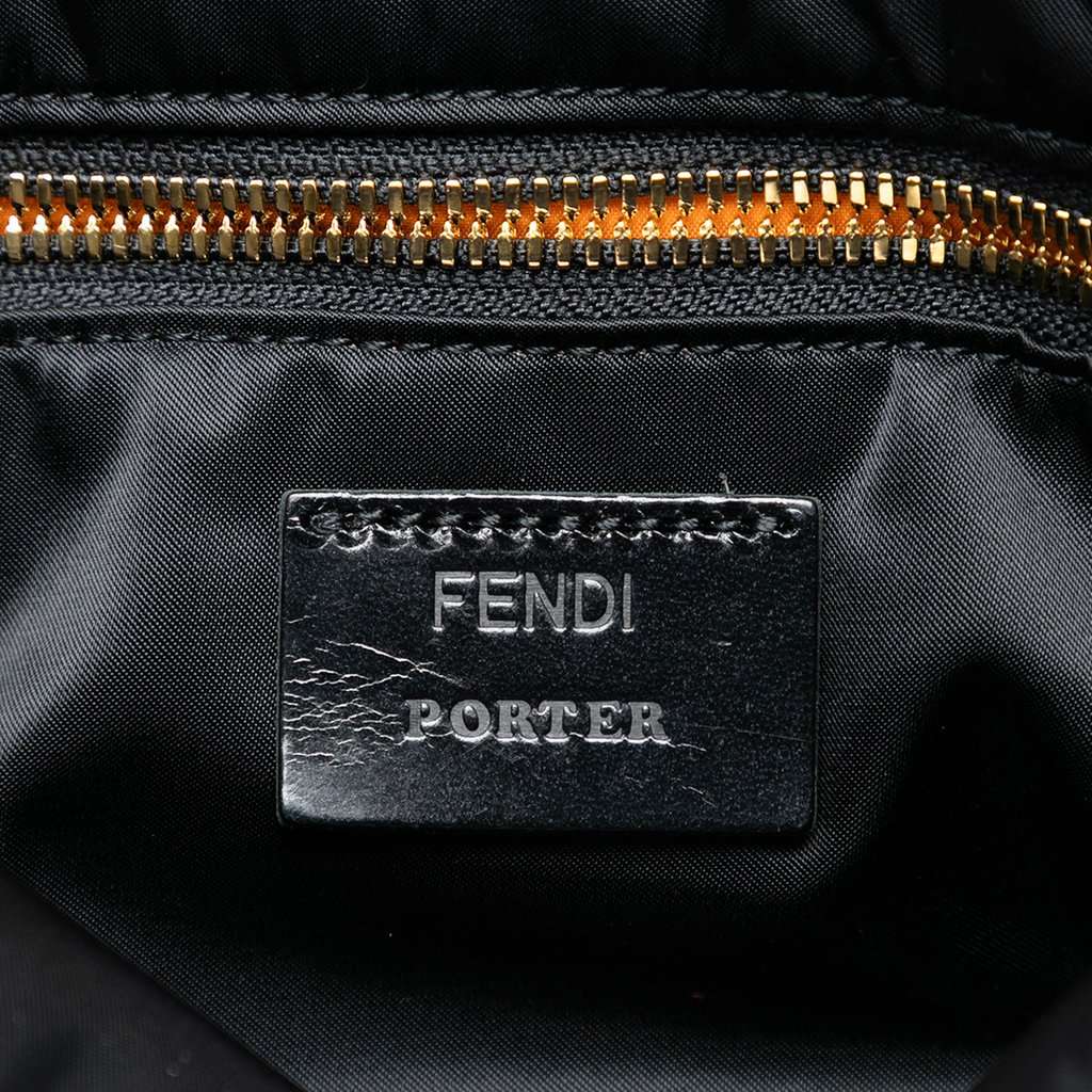 Fendi Porter Yoshida Nylon Convertible Baguette Satchel Black Very good condition - Box View