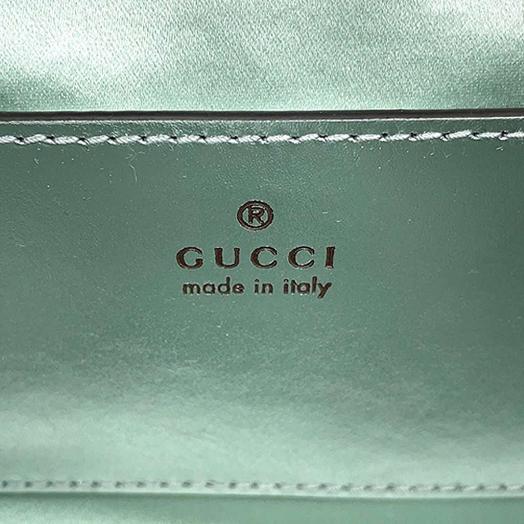 Gucci Mini GG Marmont Matelasse Iridescent Calfskin Flap Crossbody Green Leather Very good condition - Box View