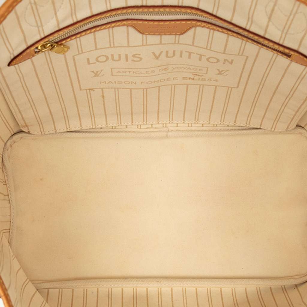 Louis Vuitton Damier Azur Neverfull MM White Very good - Model View