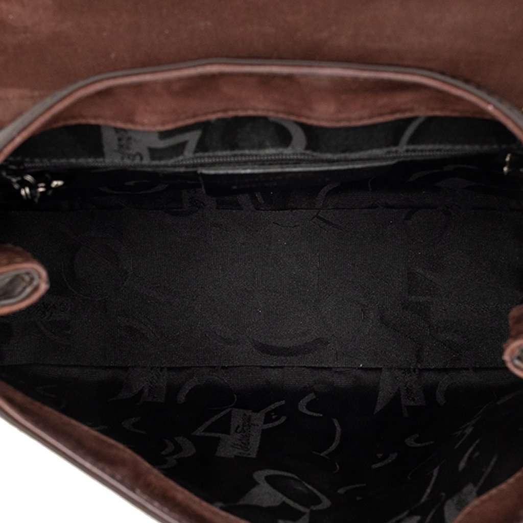 Salvatore Ferragamo Leather Vara Bow Buckle Shoulder Bag Brown Leather Very good condition - Model View