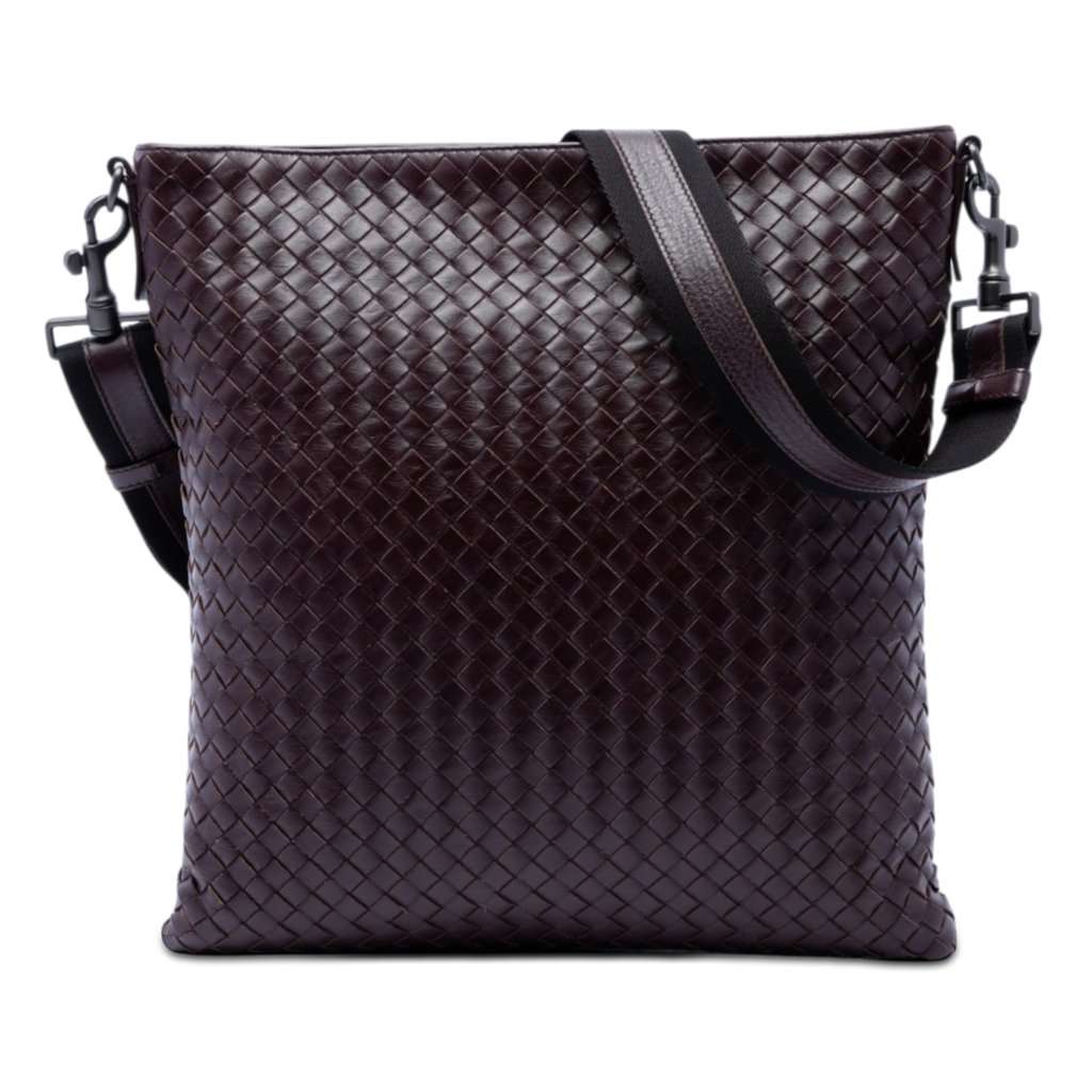Bottega Veneta Nappa Intrecciato VN Crossbody Brown Leather Very good condition - Front View