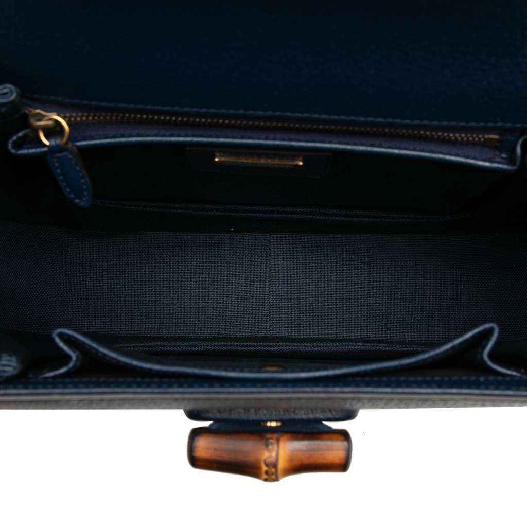 Gucci 100th Anniversary Medium GG Coated Canvas Kaleidoscope 1947 Bamboo Top Handle Bag Blue Very good condition - Model View
