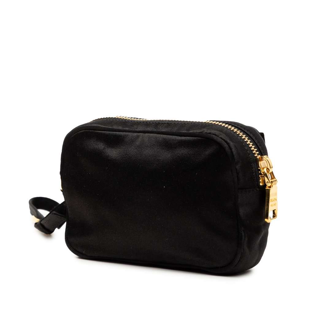 Prada Raso Fiocco Bow Pouch Black Very good - Back View