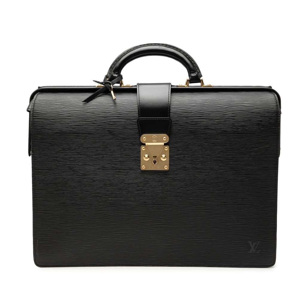 Louis Vuitton Epi Serviette Fermoir Black Leather Very good condition - Front View