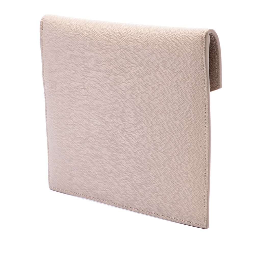 Saint Laurent Baby Grain De Poudre Uptown Pouch Beige Leather Very good condition - Back View