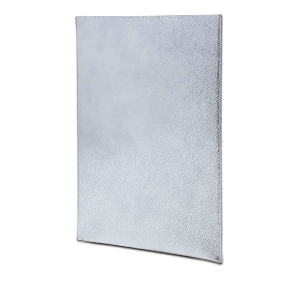 Celine Metallic Grained Calfskin Tablet Sleeve Silver Leather Very good condition - Back View