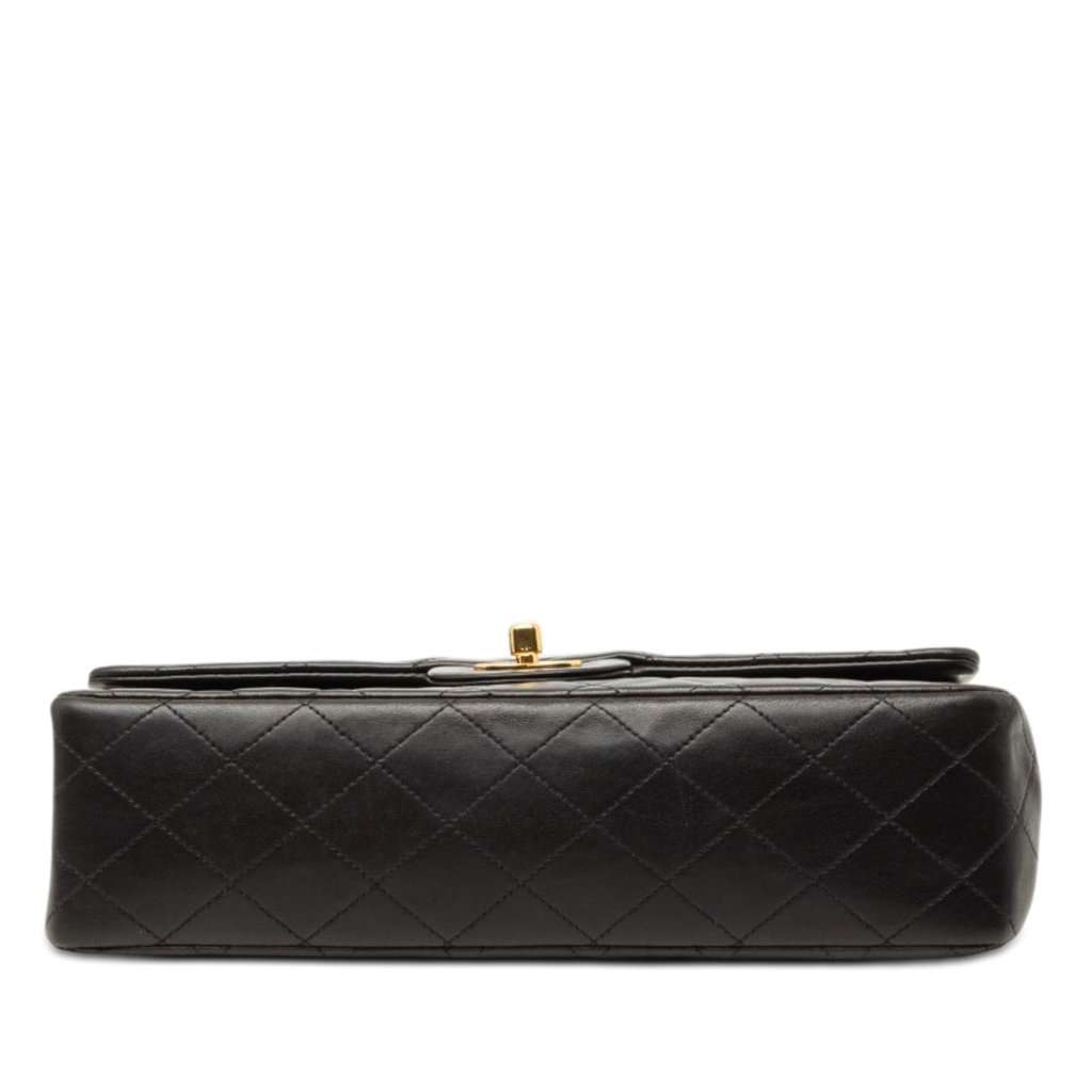 Chanel Medium Classic Lambskin Double Flap Black Leather Very good - Inside View