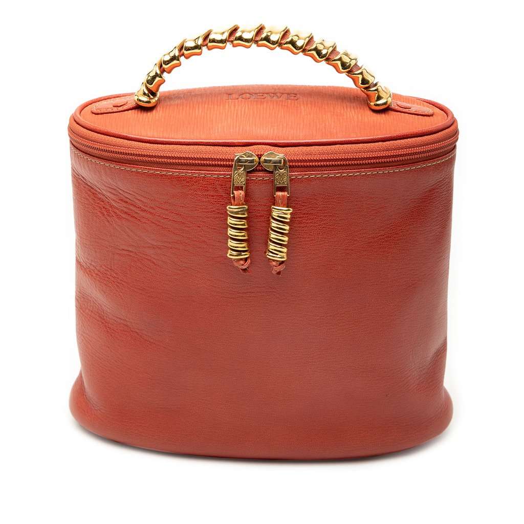 Loewe Leather Velasquez Twist Vanity Bag Orange Leather Very good condition - Front View