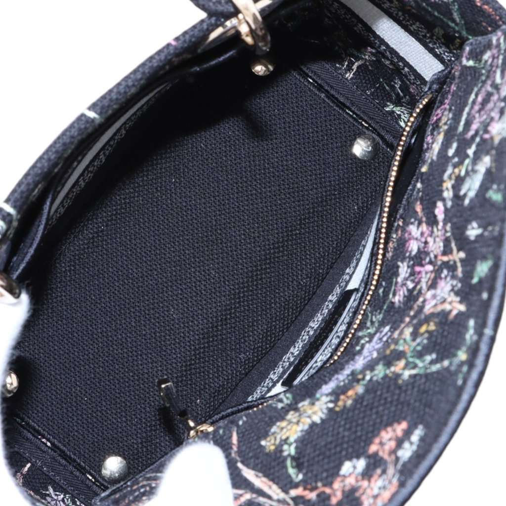 Dior Medium Embroidered Canvas Herbarium Lady D Lite Black Very good condition - Box View