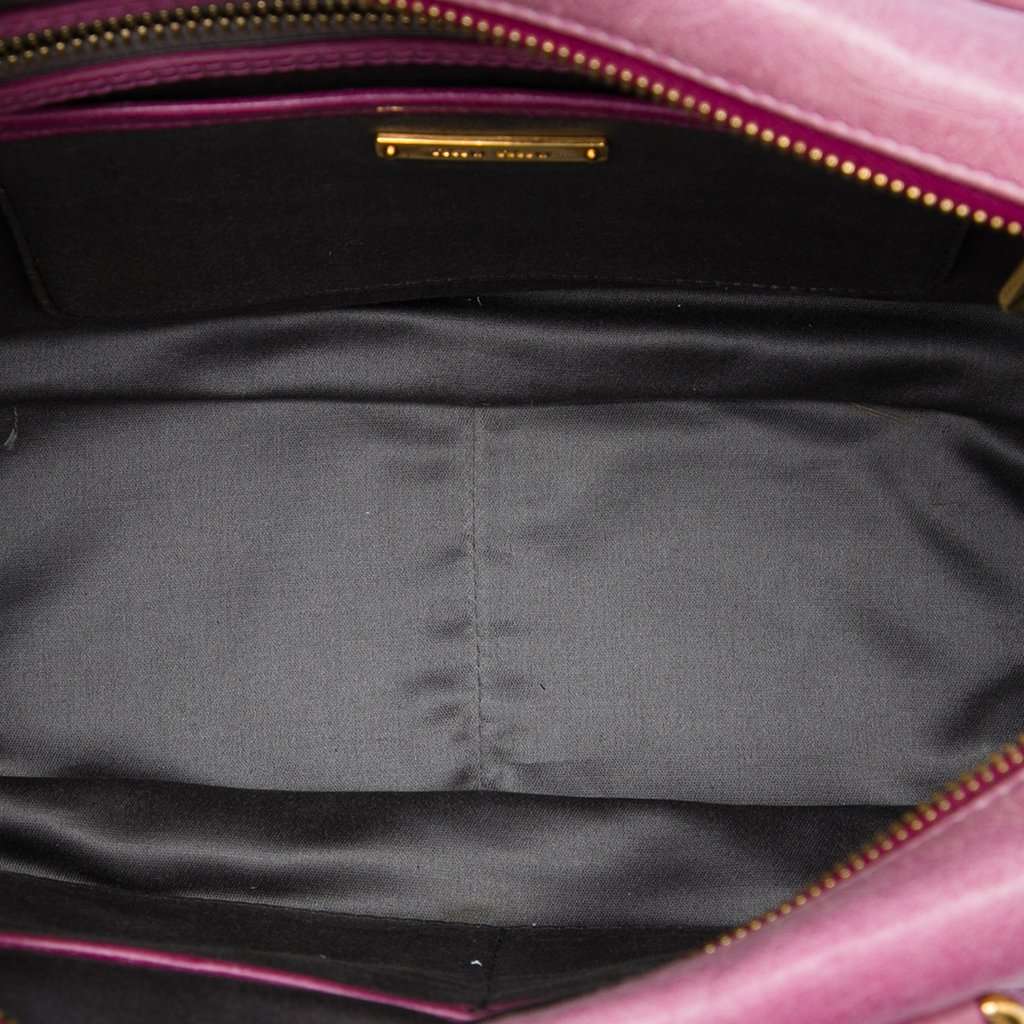 Miu Miu Vitello Lux Shirring Bauletto Satchel Pink Leather Very good - Model View
