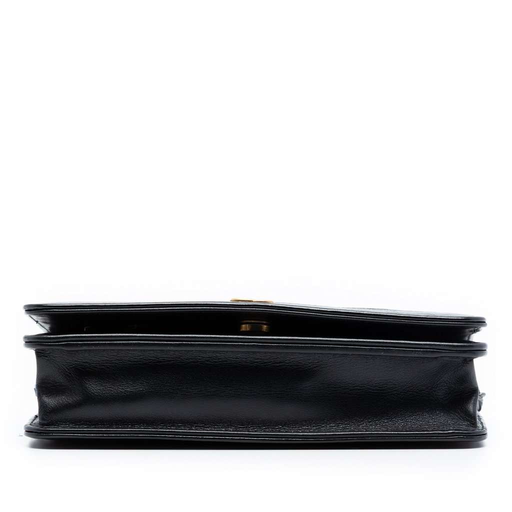 Chanel Quilted Aged Calfskin Gabrielle Wallet On Chain Blue Leather Never worn, with tag - Inside View