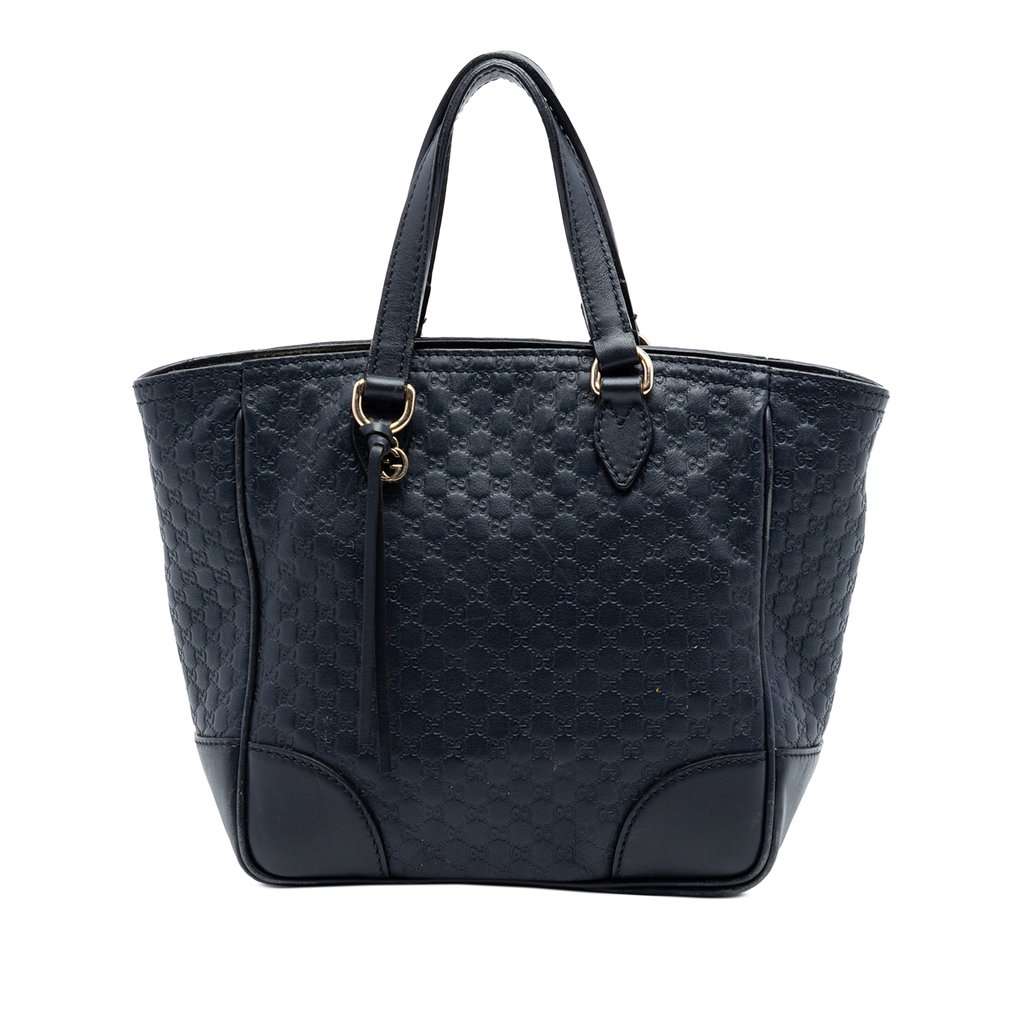 Gucci Small Microguccissima Bree Satchel Blue Leather Very good condition - Front View