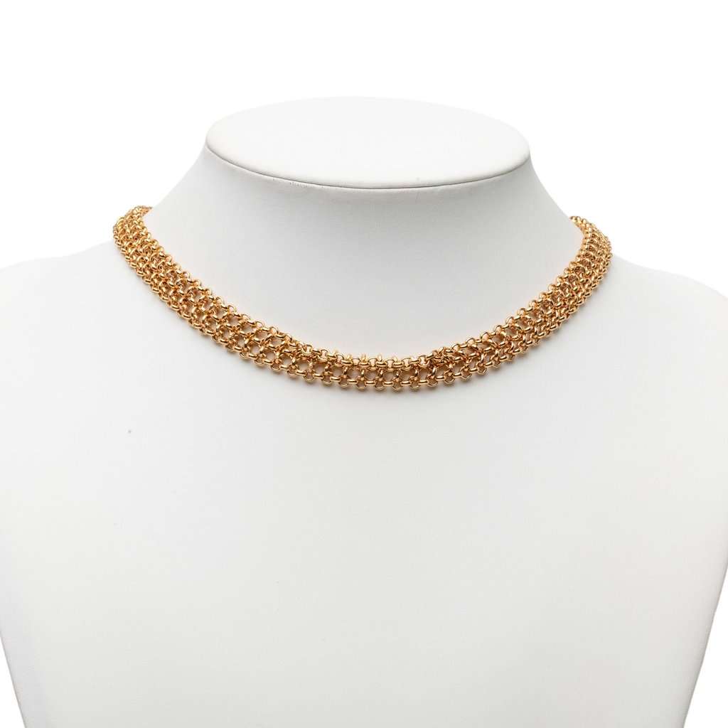 Chanel Gold Plated Double Chain Necklace Gold Metal Very good - Box View