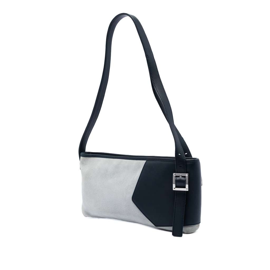 Loewe Suede Anagram Switching Shoulder Bag MultiColor Leather Very good - Back View