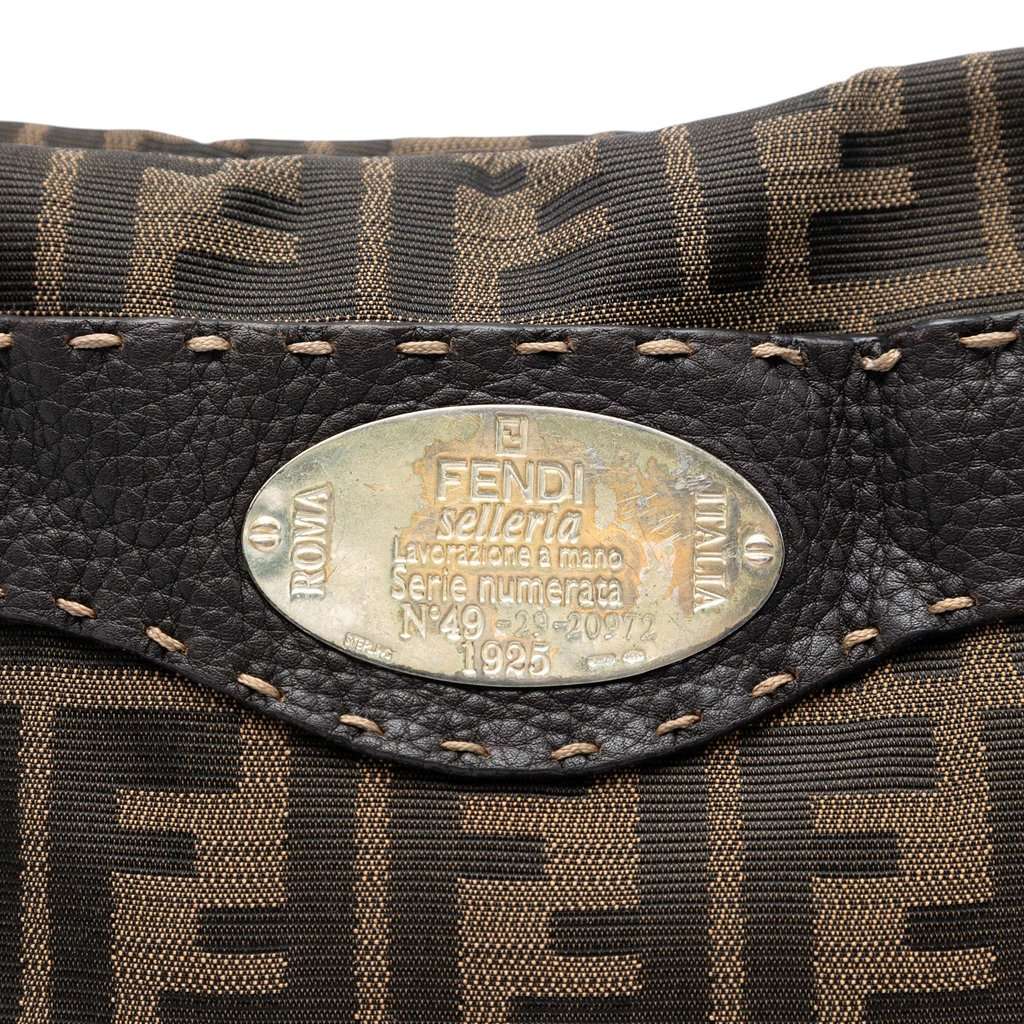 Fendi Zucca Canvas Selleria Crossbody Brown Very good condition - Box View
