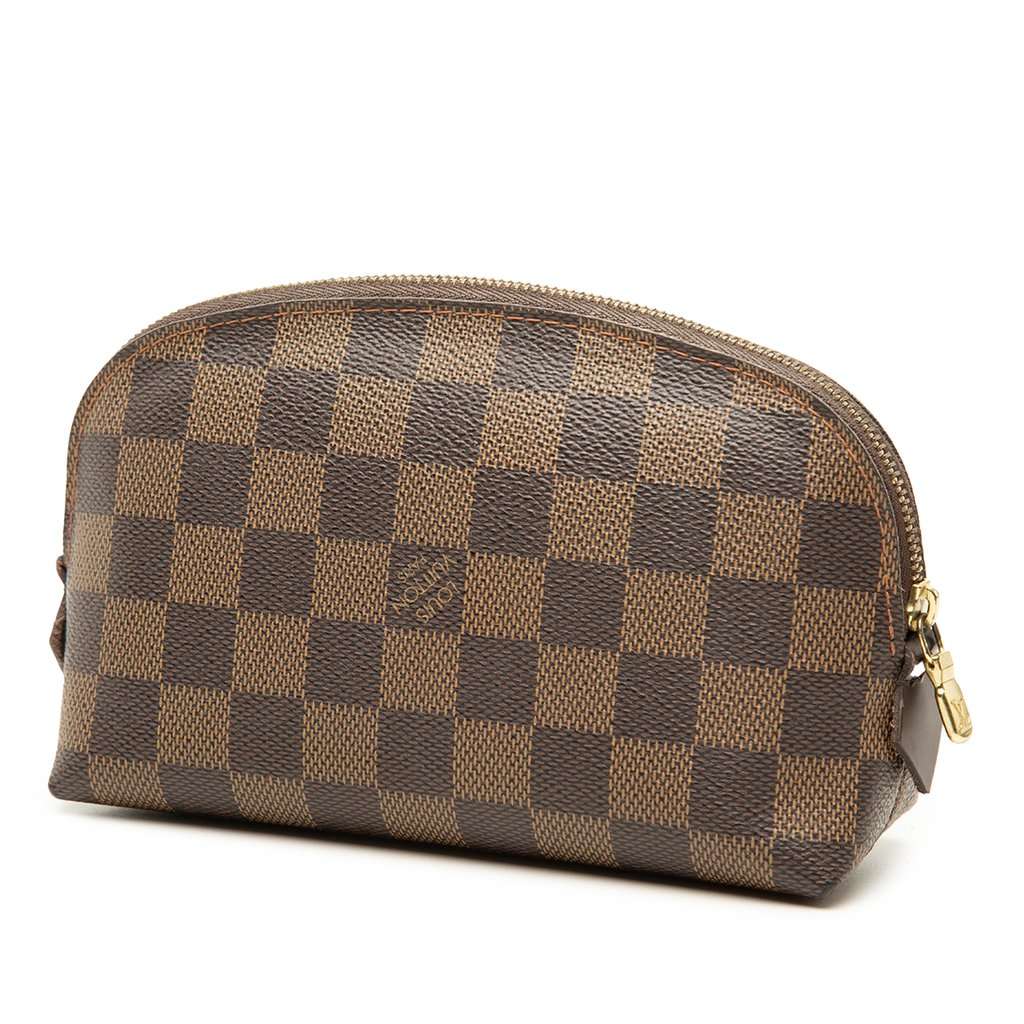 Louis Vuitton Damier Ebene Cosmetic Pouch PM Brown Very good - Back View