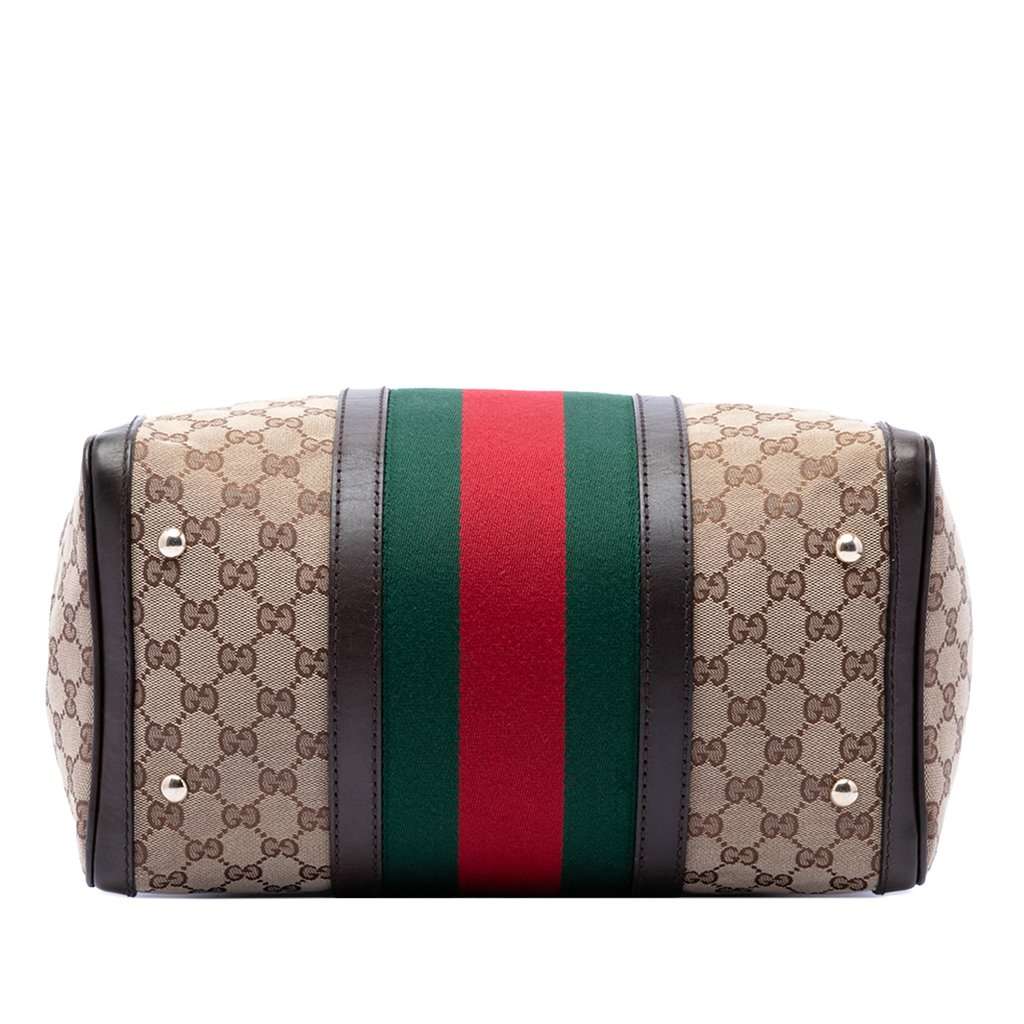 Gucci Medium GG Canvas Web Joy Boston Bag Beige Very good - Inside View