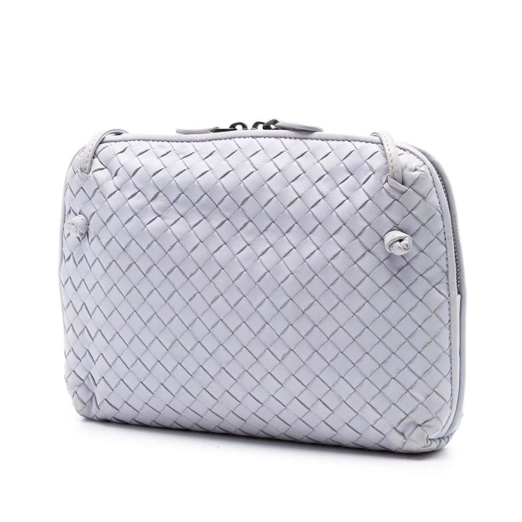 Bottega Veneta Nappa Intrecciato Nodini Crossbody Purple Leather Very good condition - Back View