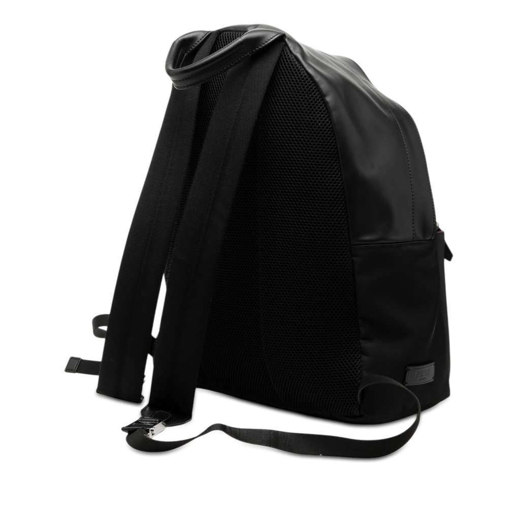 Fendi Nylon and Leather Bug Eyes Monster Backpack Black Very good condition - Back View