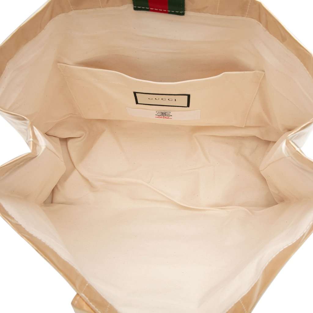 Gucci COMME des GARCONS PVC Web Shopper Tote Beige Plastic Very good condition - Model View