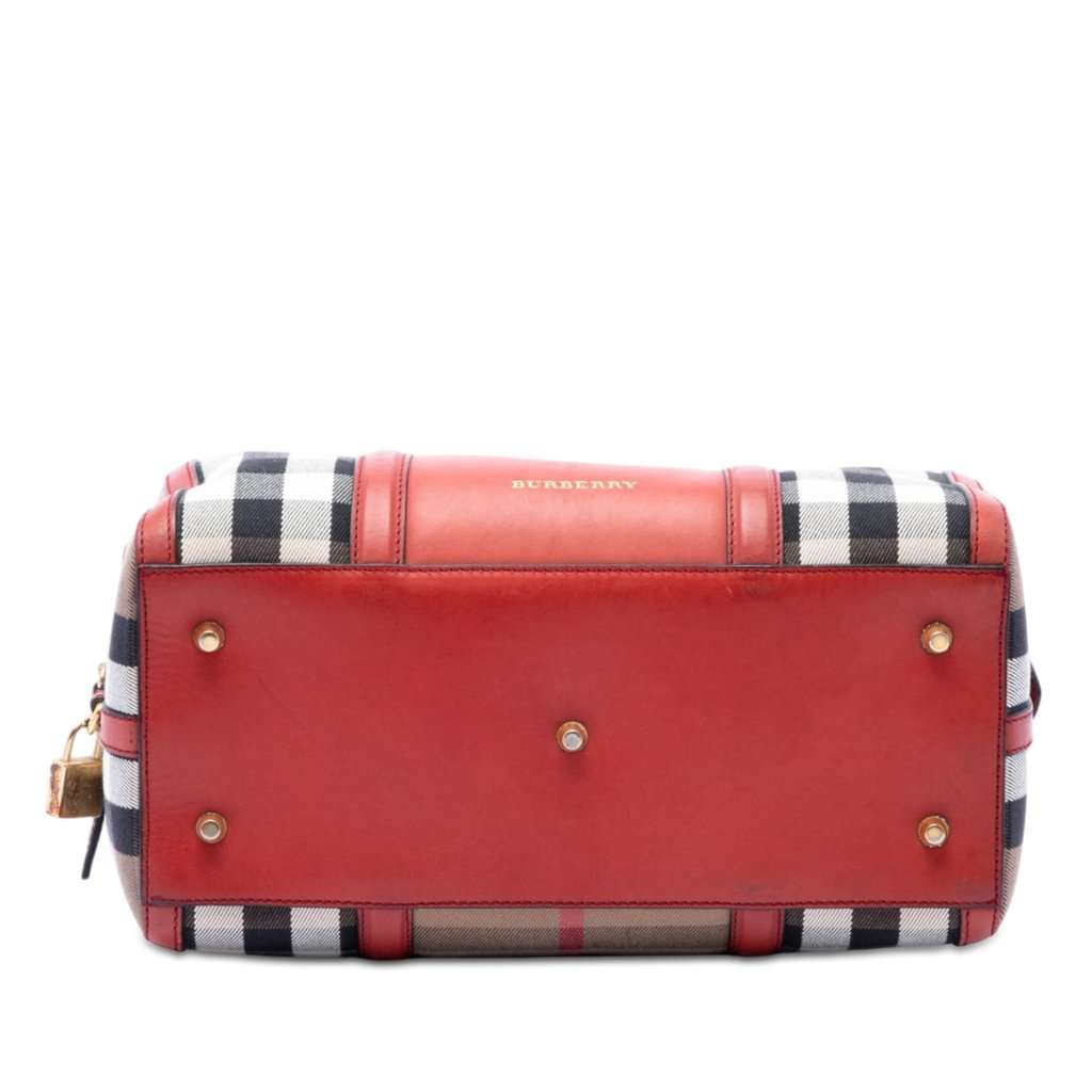 Burberry Medium House Check Canvas Sartorial Alchester Satchel Brown Very good condition - Inside View